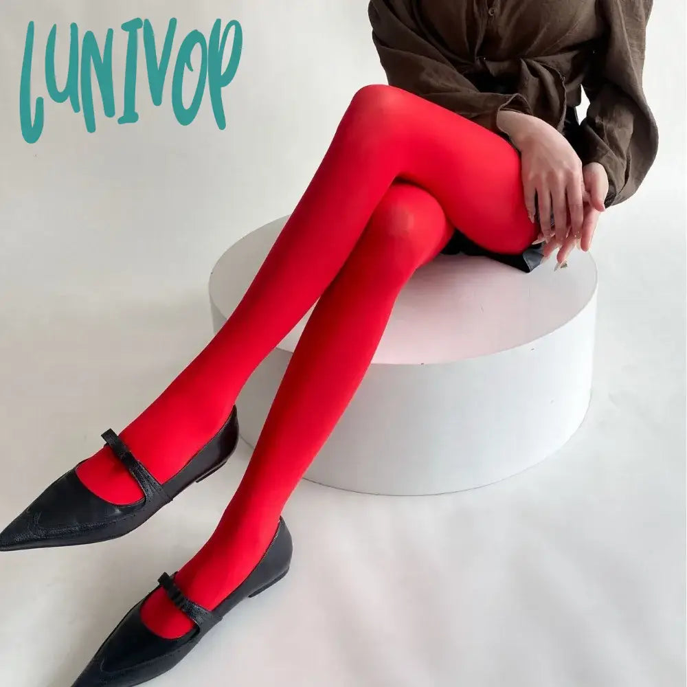 Lunivop Tights Women Leggings Bodycon Sexy Red See Through Lingerie Femme Pantyhose Summer New Slim