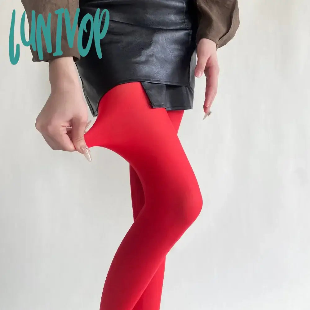 Lunivop Tights Women Leggings Bodycon Sexy Red See Through Lingerie Femme Pantyhose Summer New Slim