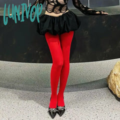 Lunivop Tights Women Leggings Bodycon Sexy Red See Through Lingerie Femme Pantyhose Summer New Slim