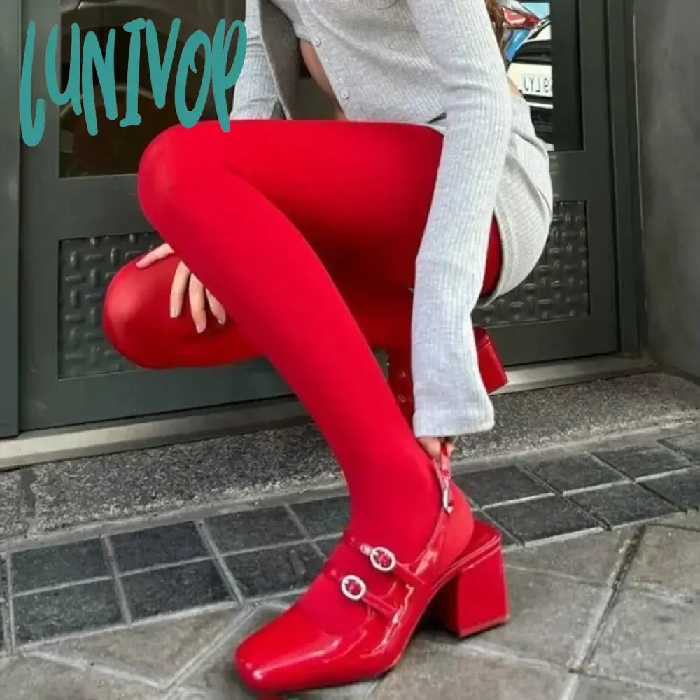 Lunivop Tights Women Leggings Bodycon Sexy Red See Through Lingerie Femme Pantyhose Summer New Slim