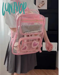 Lunivop Transparent Pvc Womens Backpack Summer College Style Fashion Large Capacity Travel Designer