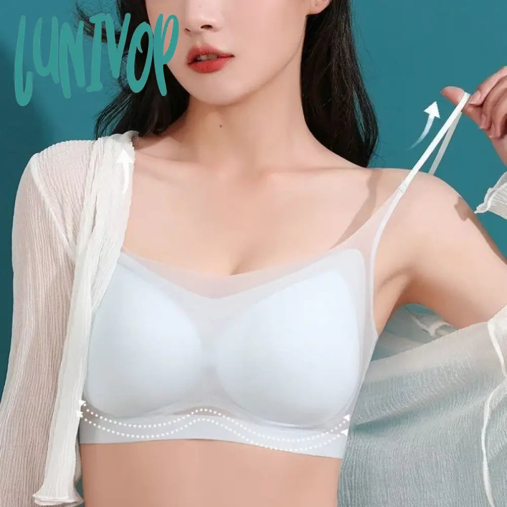 Lunivop Ultra-Thin Seamless Bras For Women Ice Silk Underwear Small Chest Sexy Lingerie Padded Push