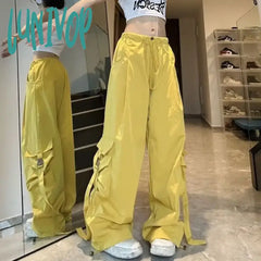 Lunivop Vintage Cargo Parachute Pants Women Oversized Y2K Harajuku Streetwear Korean Fashion Baggy
