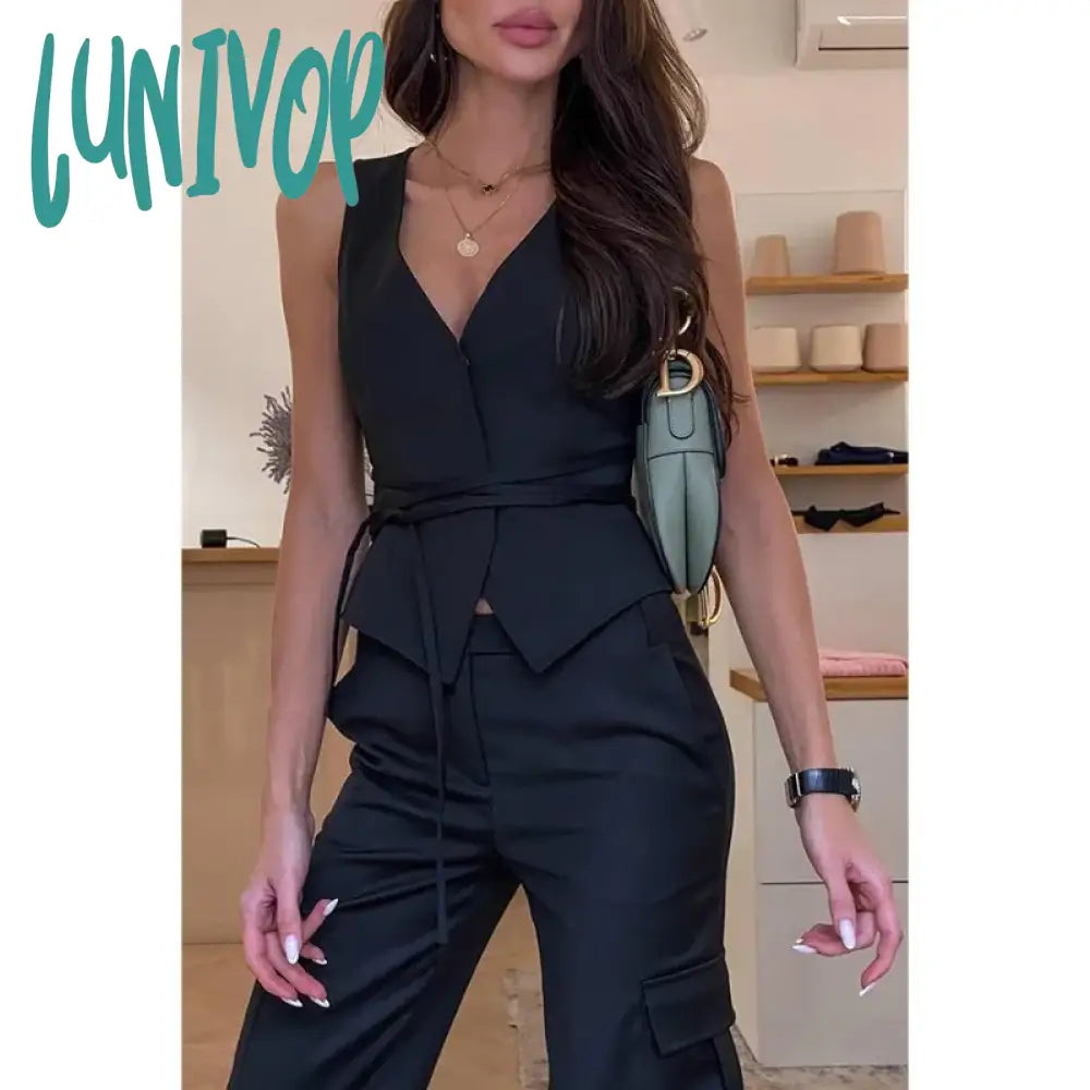 Lunivop Vintage Y2K Blue Denim Vest Women Streetwear 2024 Summer Korean Fashion Jean Sleeveless