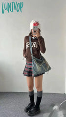 Lunivop Washed Denim Jeans Casual Totes For Women Shoulder Bags Soft Student Large Capacity Vintage