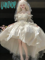 Lunivop White Flower For Bride Generate Colorful Wedding Dress Cos Lolita Suit Heavy Industry Trail