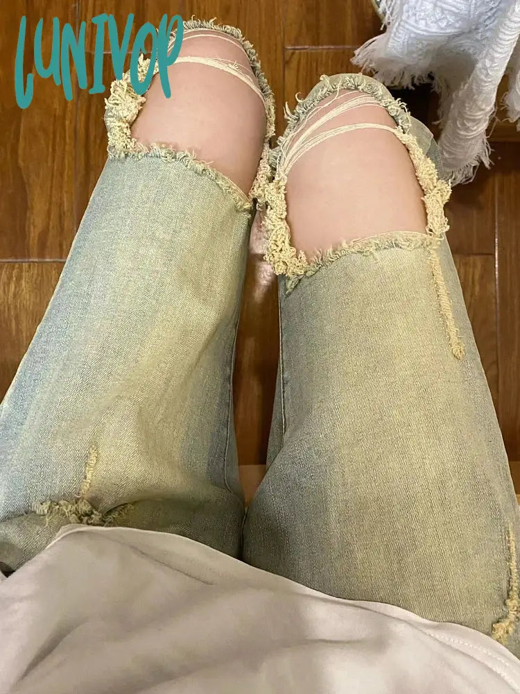 Lunivop Woman Goblin Core Baddie Grunge Hip-Hop High Street Y2K Design Streetwear Vintage Ripped