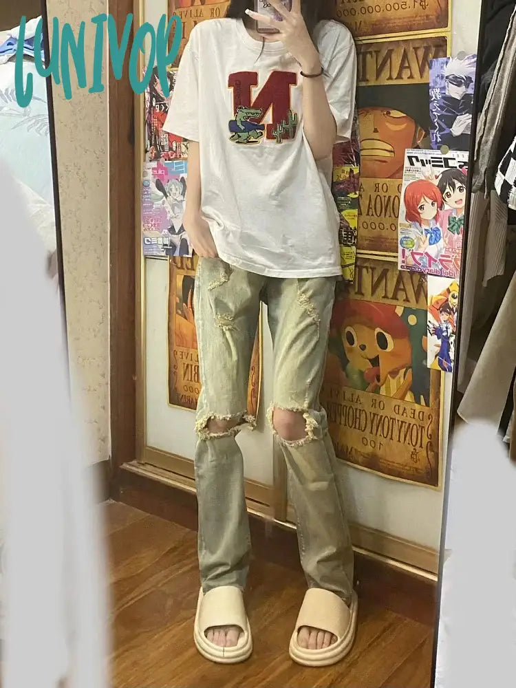 Lunivop Woman Goblin Core Baddie Grunge Hip-Hop High Street Y2K Design Streetwear Vintage Ripped