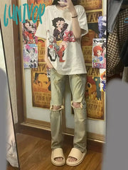 Lunivop Woman Goblin Core Baddie Grunge Hip-Hop High Street Y2K Design Streetwear Vintage Ripped