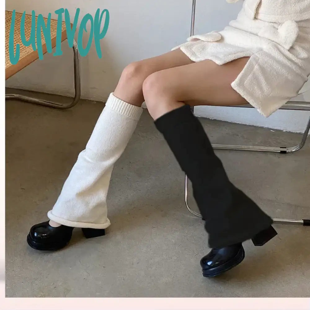 Lunivop Women Leg Warmers Japanese Punk Boot Cuffs Gothic Knit Socks Jk Hot Girl Harajuku Long