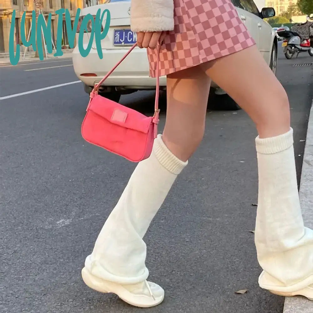 Lunivop Women Leg Warmers Japanese Punk Boot Cuffs Gothic Knit Socks Jk Hot Girl Harajuku Long