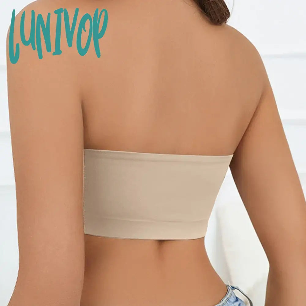 Lunivop Women Tube Strapless Bra Chest Wrap Bandeau Unlined Seamless Breathable Comfortable