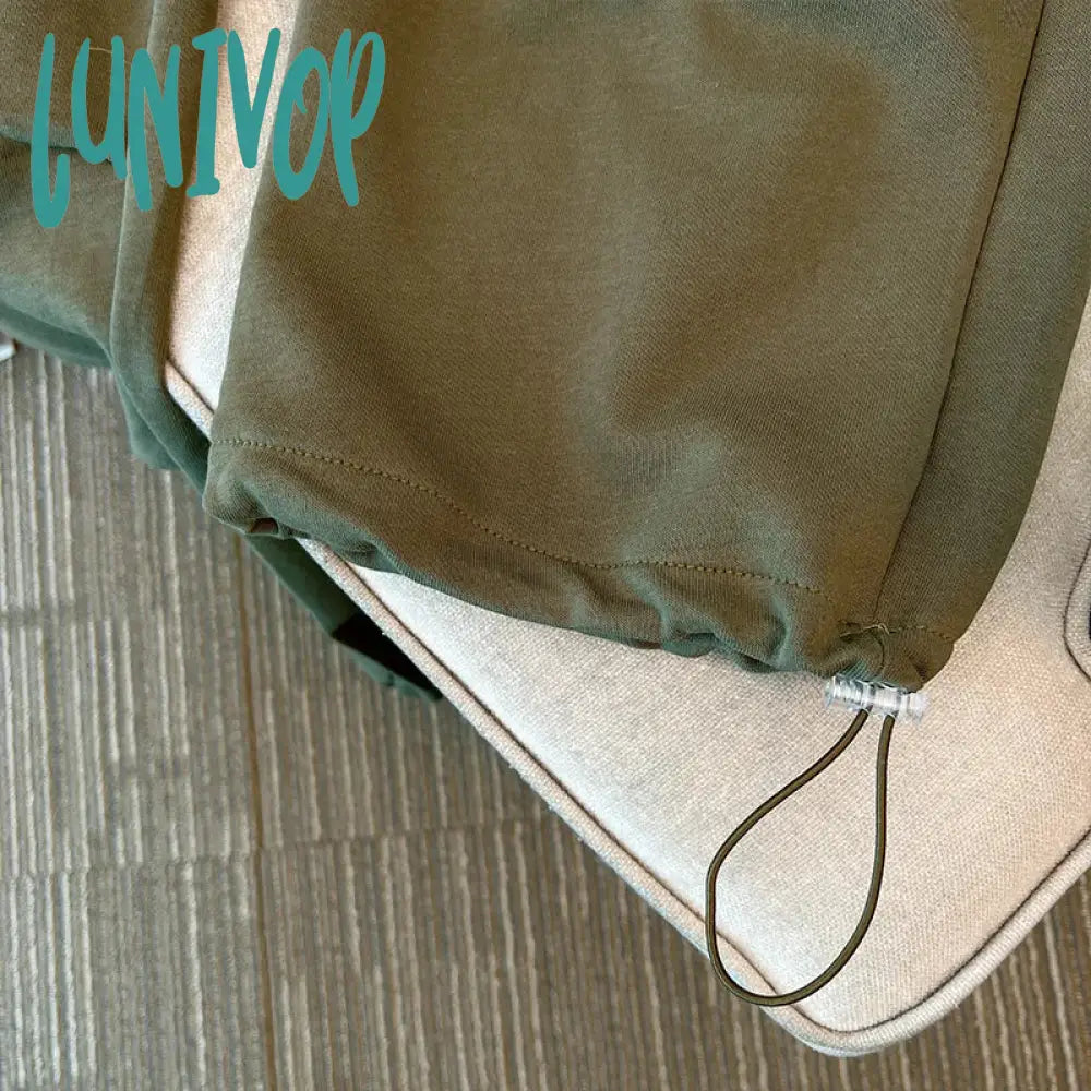 Lunivop Women’s Elastic Waist Drawstring Casual Pants Street Sports Style Female Loose Straight