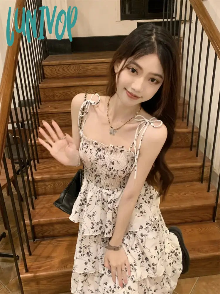 Lunivop Y2k Fairycore White Graduation Dress Women Korean Style One Pi –  lunivop