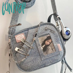 Lunivop Y2K Vintage Denim Handbag Cute Casual Fashion Chase Star Ita Bag Spring New Designer Luxury