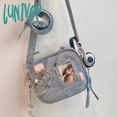 Lunivop Y2K Vintage Denim Handbag Cute Casual Fashion Chase Star Ita Bag Spring New Designer Luxury